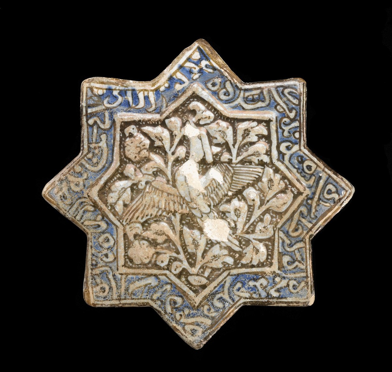 Paisaje con árboles altos, abanico plegable, mediados del siglo XVIII de Qing Dynasty Chinese School