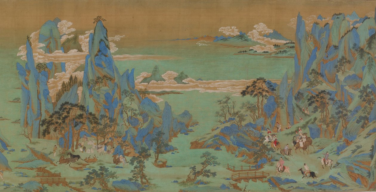 El viaje del emperador Minghuang a Sichuan, Galería de Arte Freer de Qiu Ying