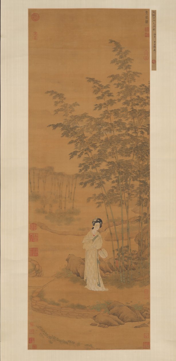 Dama en un Bosque de Bambú de Qiu Ying