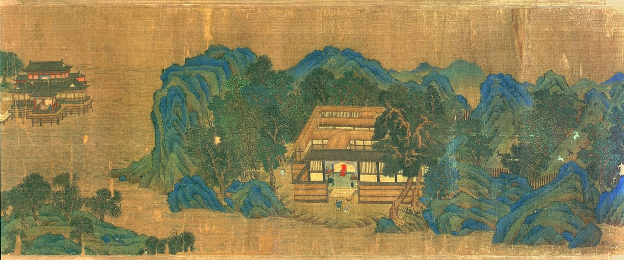 Residencia de Wang Chuan, según el estilo de pintura y poesía de Wang Wei de Qiu Ying