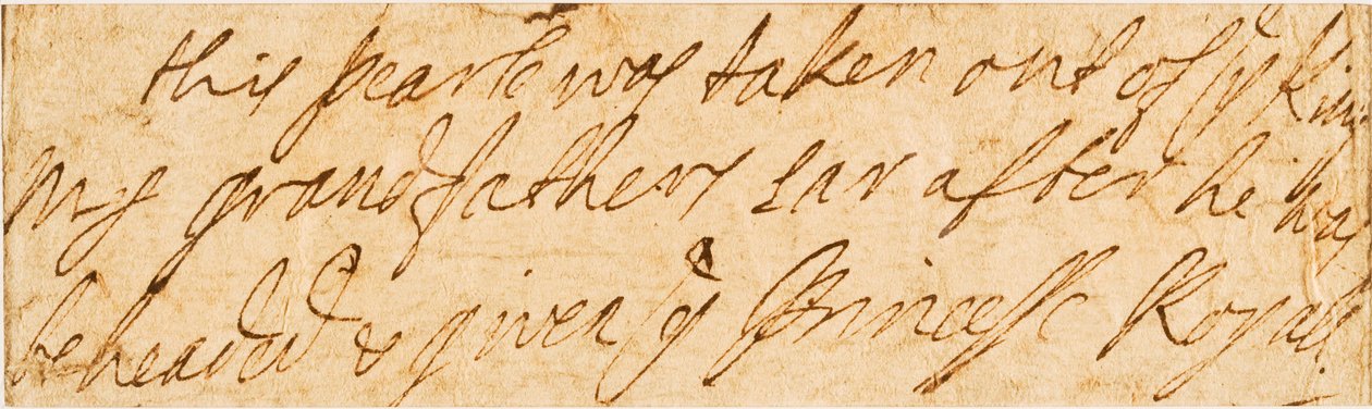 Nota manuscrita de Queen Mary II of England