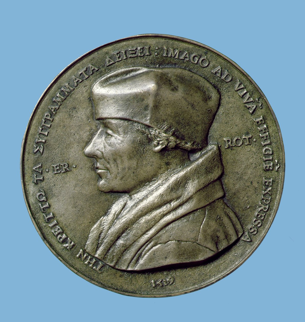 Medallón de retrato de Erasmo (14656-1530) 1519 (anverso) de Quentin Massys or Metsys