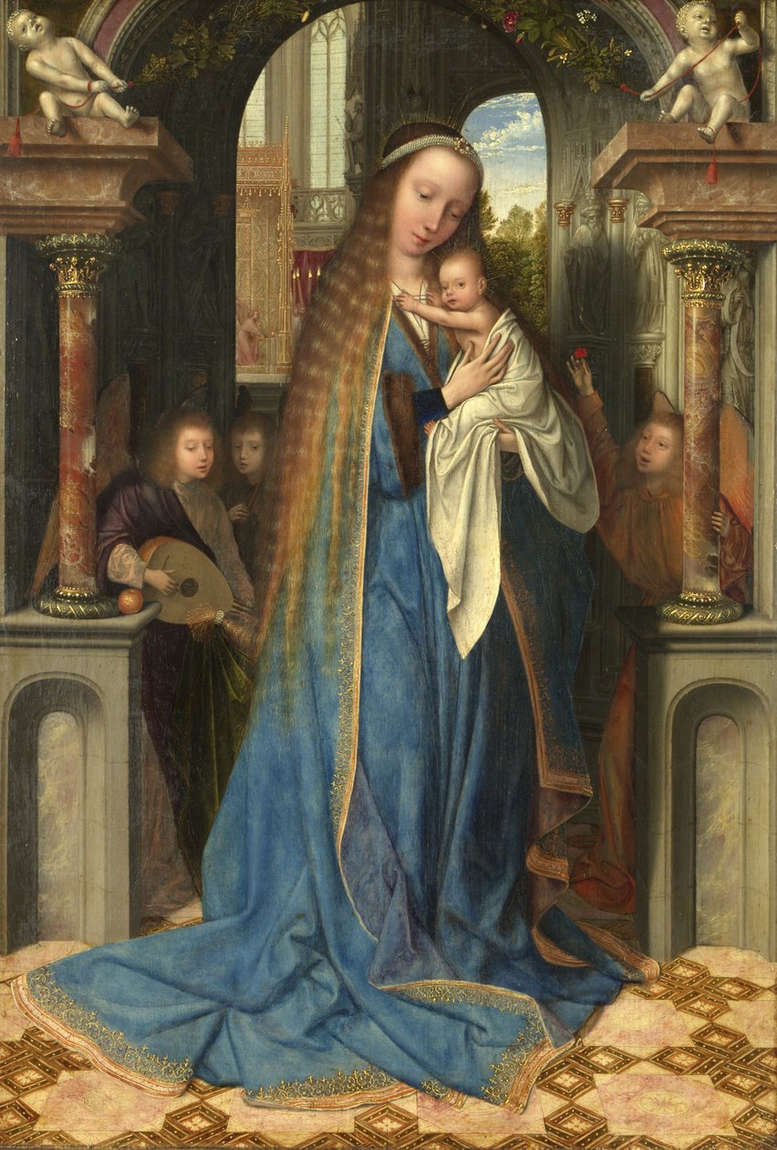 La Madonna de pie con el Niño y ángeles, c.1500-09 de Quentin Massys or Metsys