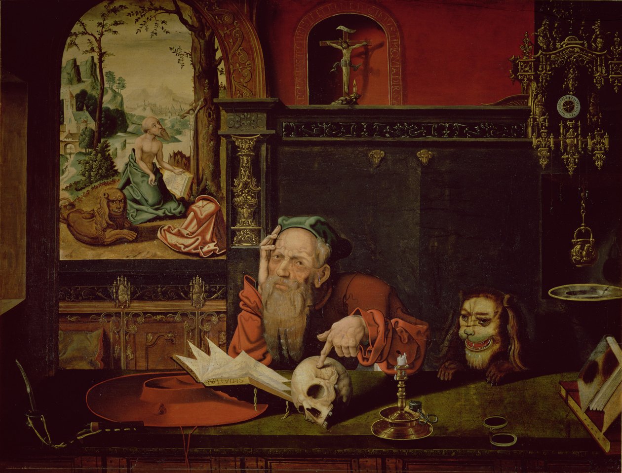 La meditación de San Jerónimo de Quentin Massys or Metsys