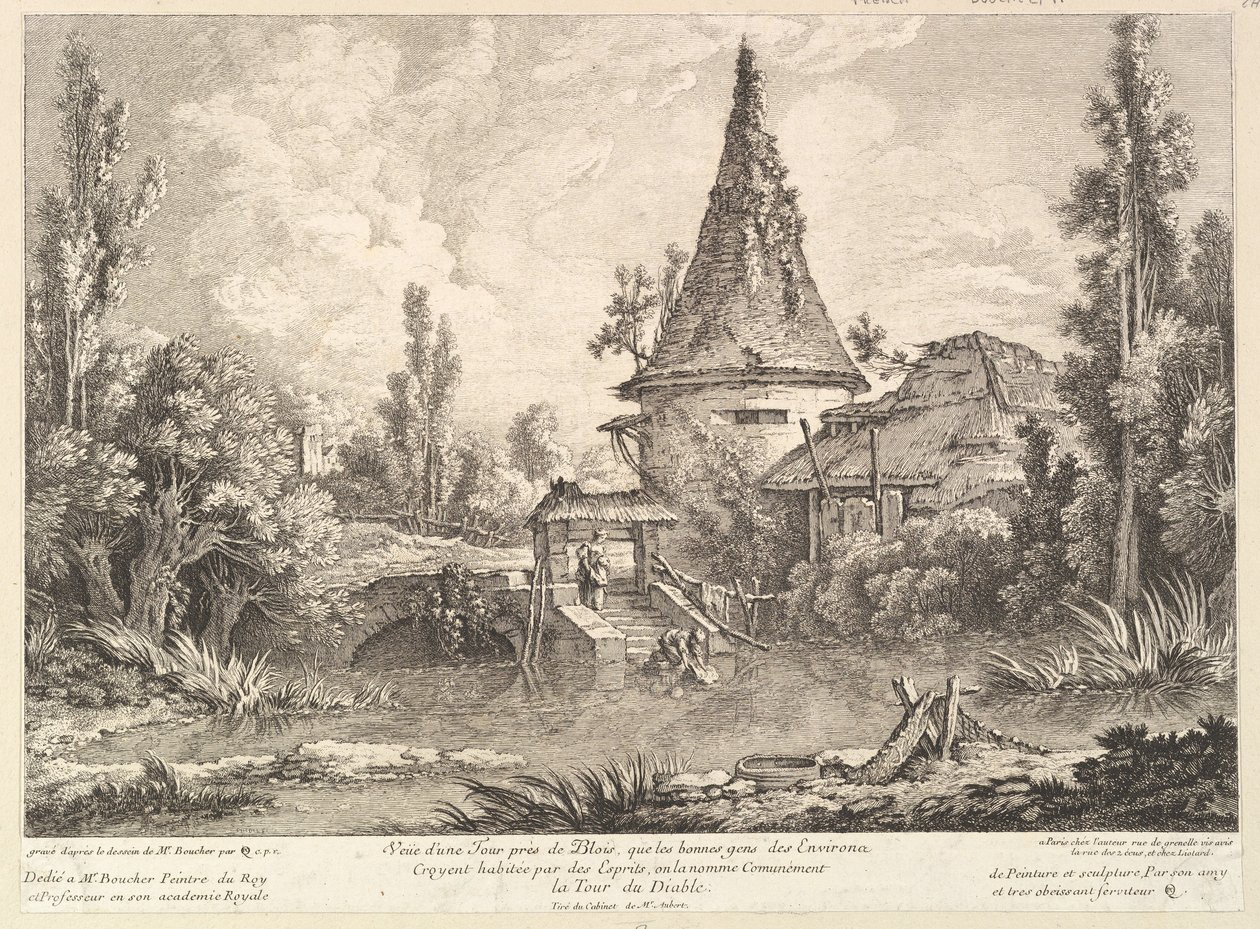 Vista de la torre cerca de Blois, mediados del siglo XVIII de Quentin Pierre Chedel