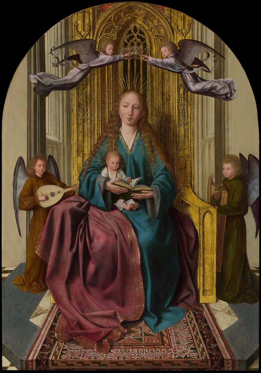 La Virgen y el Niño entronizados, con cuatro ángeles de Quinten Massys