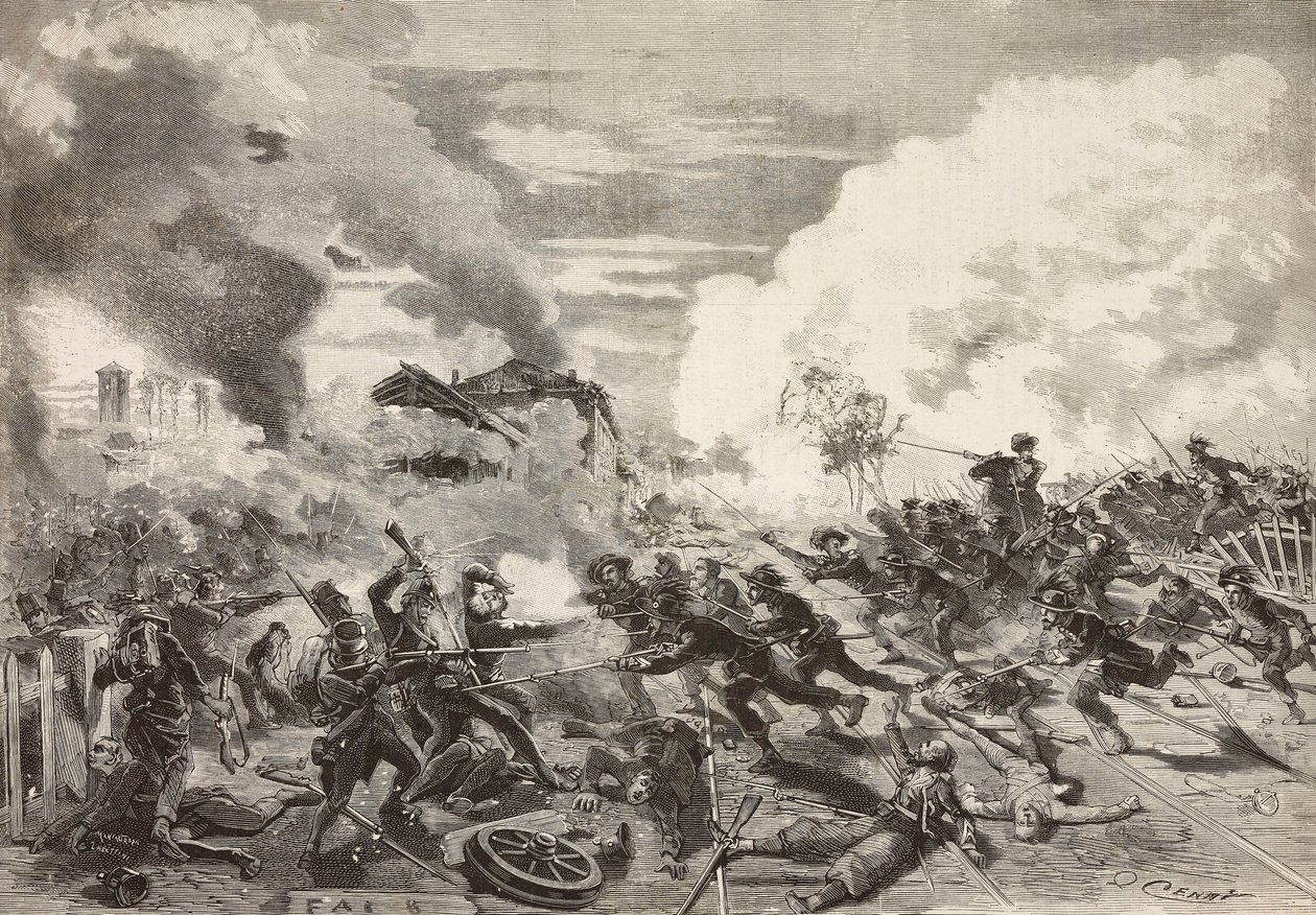 Llegada de la división del General Fanti, Batalla de Magenta, 4 de junio de Quinto Cenni