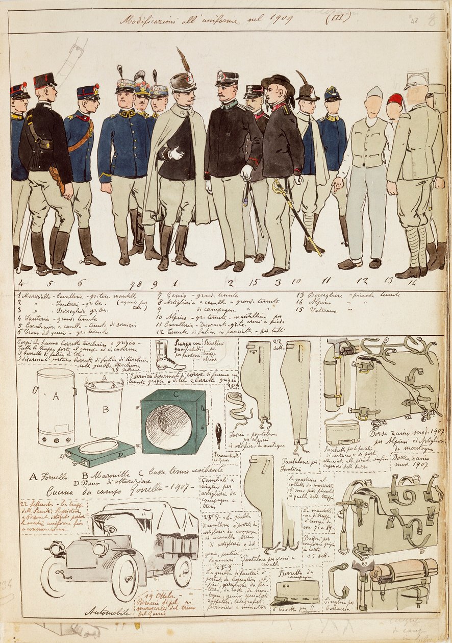 Variaciones de uniformes del Reino de Italia de Quinto Cenni