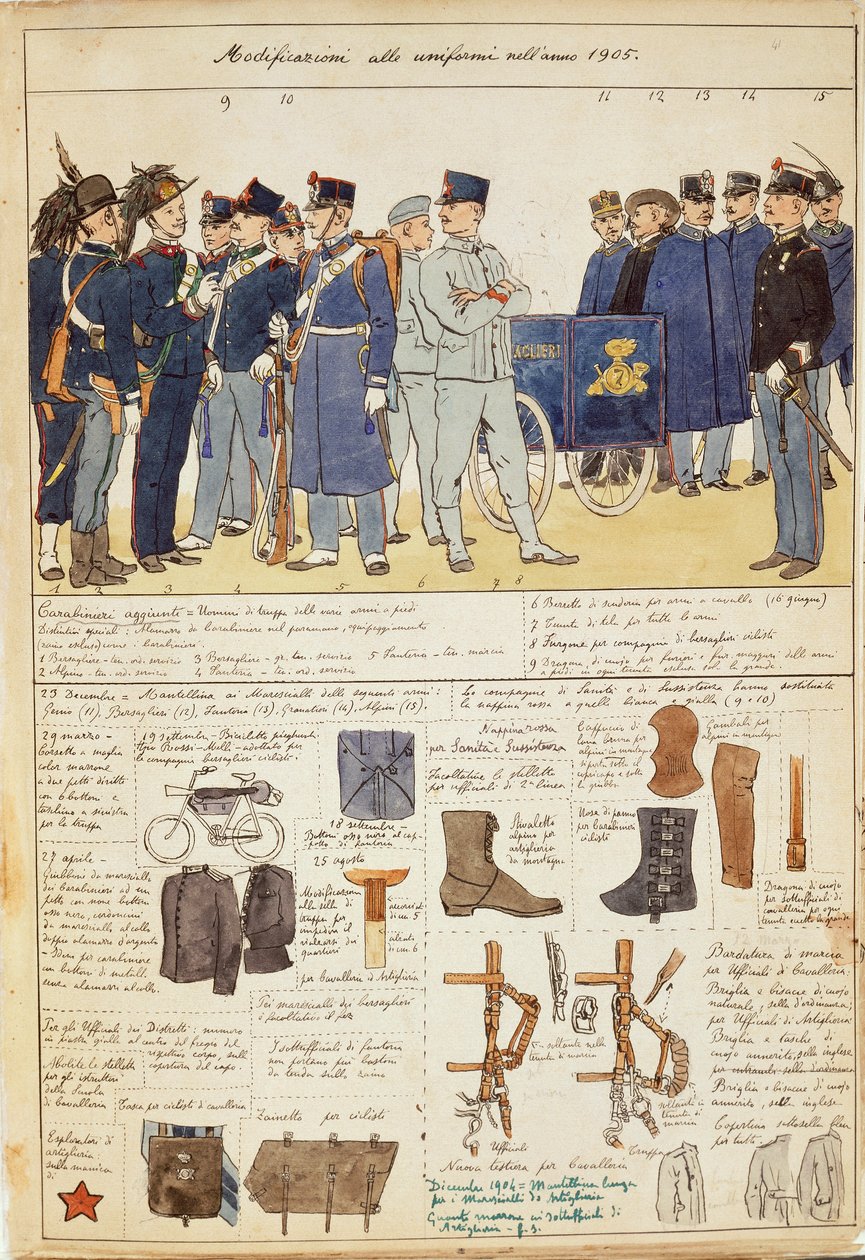 Variaciones de uniformes del Reino de Italia de Quinto Cenni