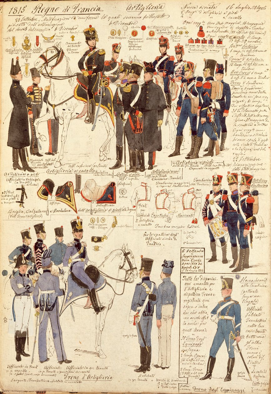 Uniformes de Artillería del Reino de Francia de Quinto Cenni