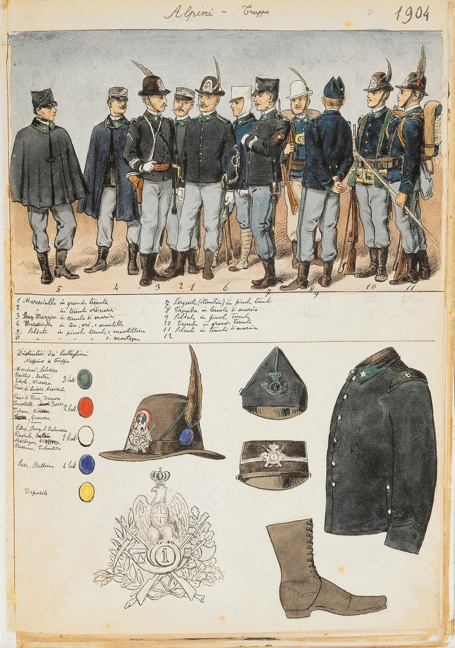 Uniformes de los Alpinos del Reino de Italia de Quinto Cenni
