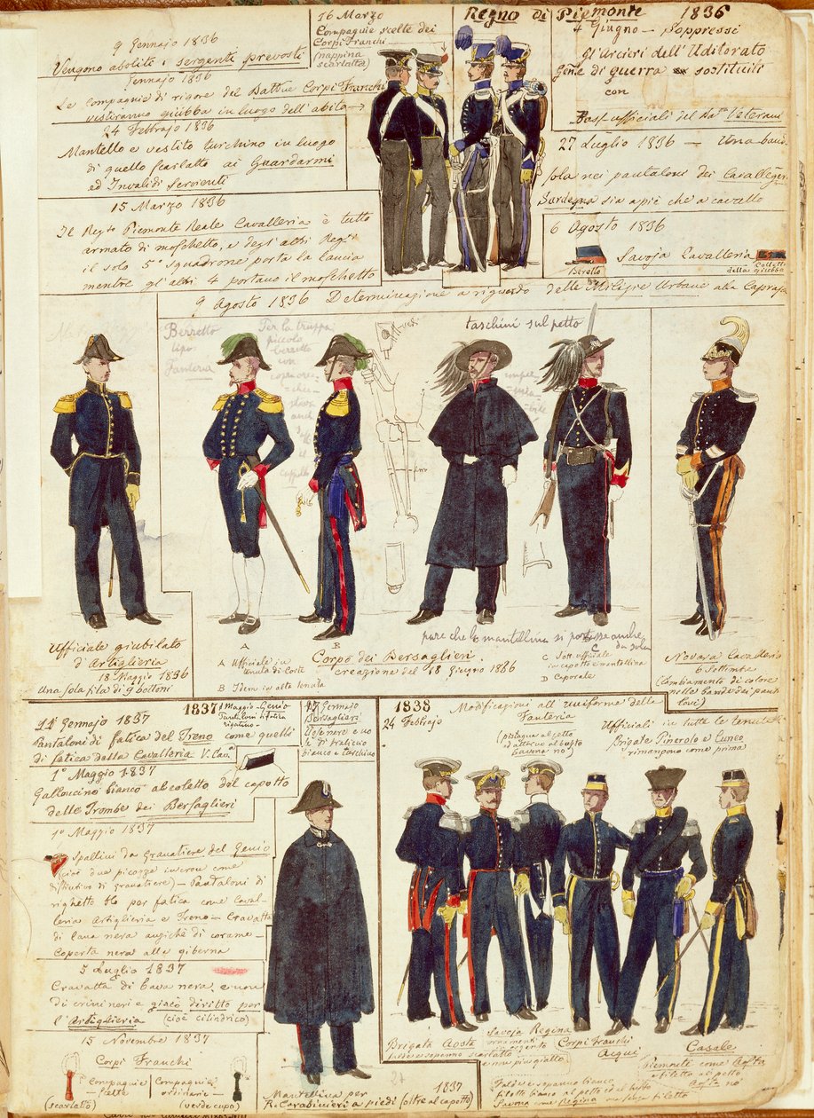 Uniformes del ejército piamontés entre 1836 y 1886 de Quinto Cenni