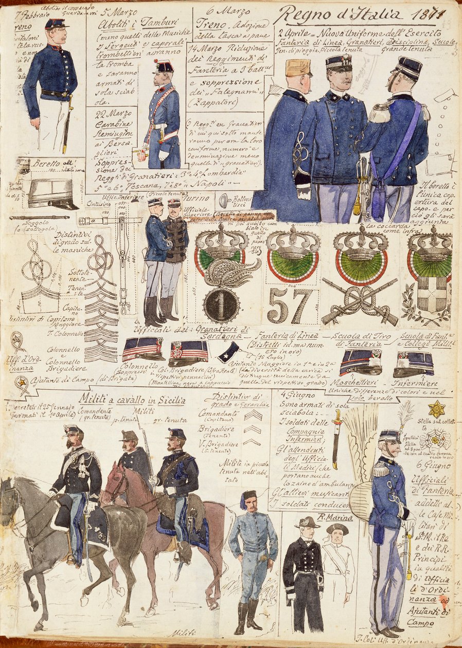 Varios uniformes del Reino de Italia de Quinto Cenni