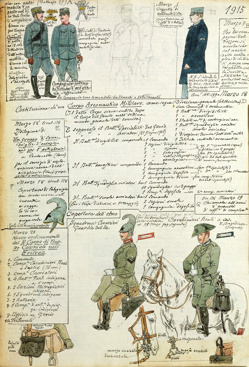 Varios uniformes del Reino de Italia de Quinto Cenni