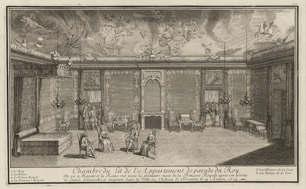 El dormitorio estatal durante la recepción de la novia en el Palacio de Dresde de Quirijn Fonbonne