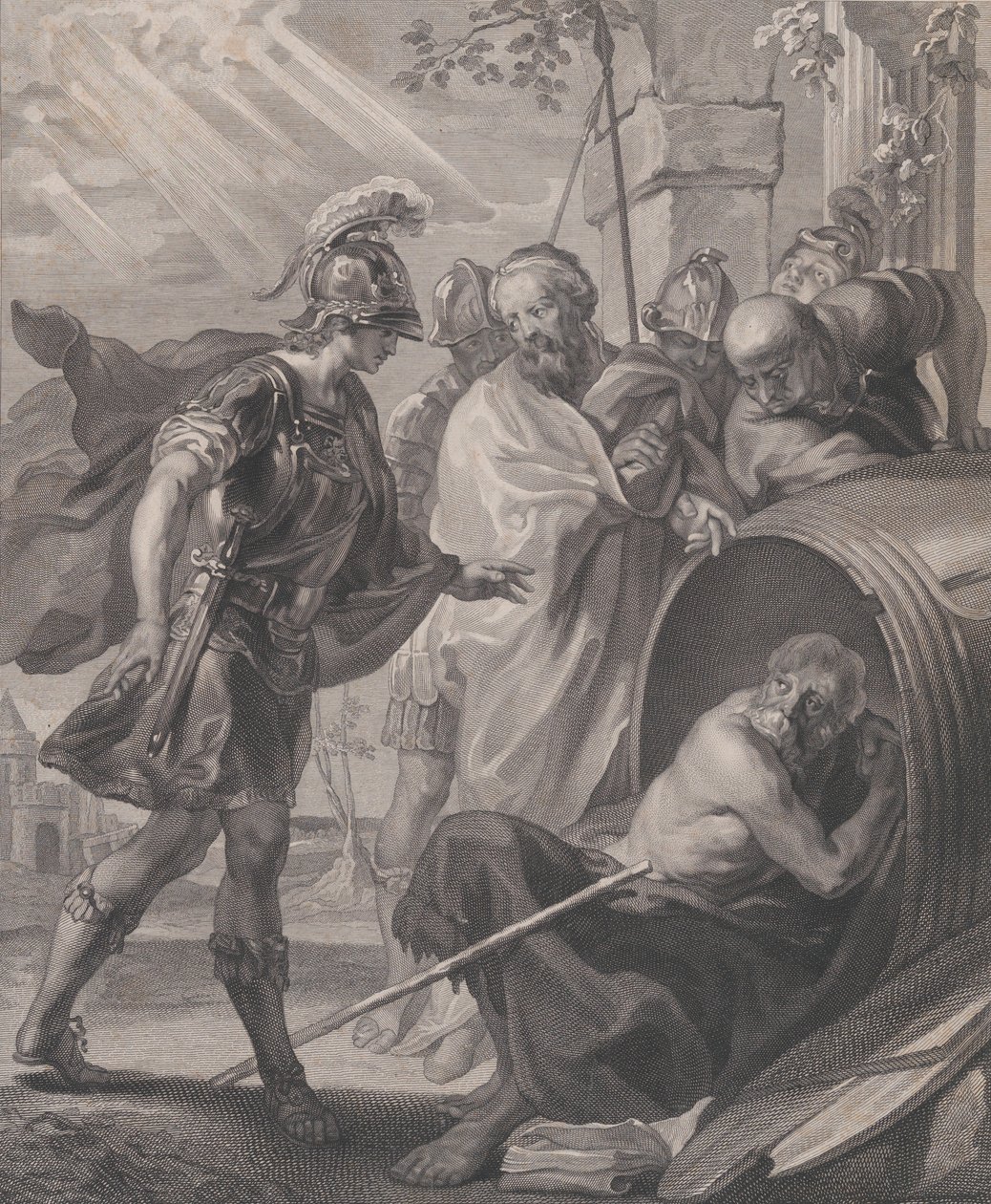 El encuentro de Diógenes de Sinope y Alejandro Magno, 1784 de Quirin Mark