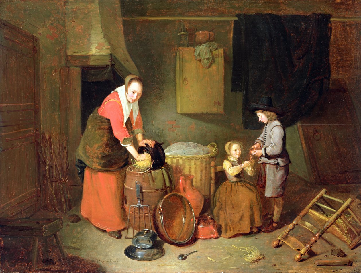 Un interior de cocina, siglo XVII de Quiringh Gerritsz. van Brekelenkam