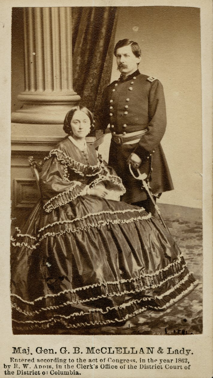 George B. McClellan, General Mayor (Unión), y Ellen Mary Marcy de R.W. Addis