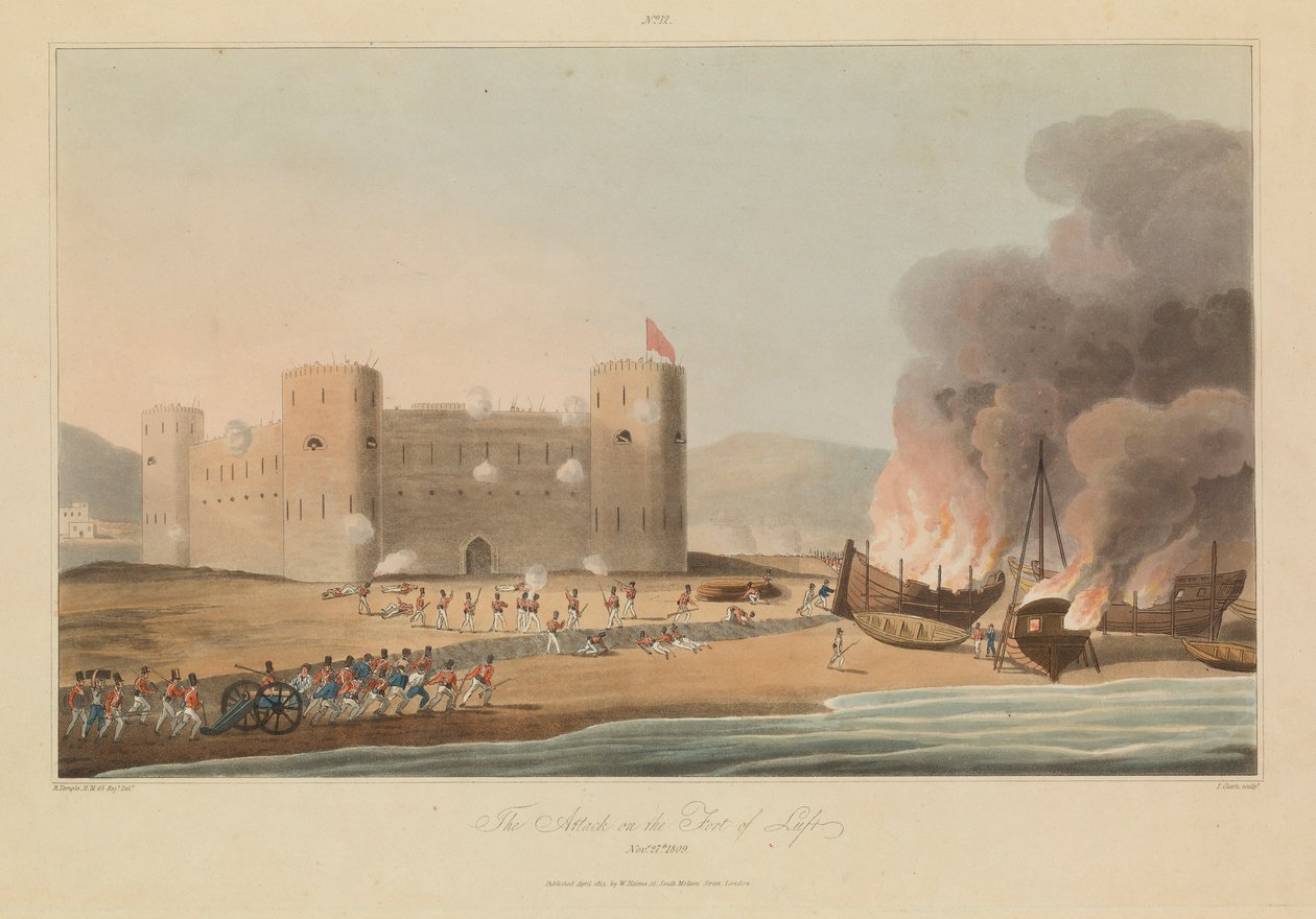 Dieciséis vistas de las planicies en las fuerzas del Golfo Pérsico contra los piratas árabes de R. (after) Temple