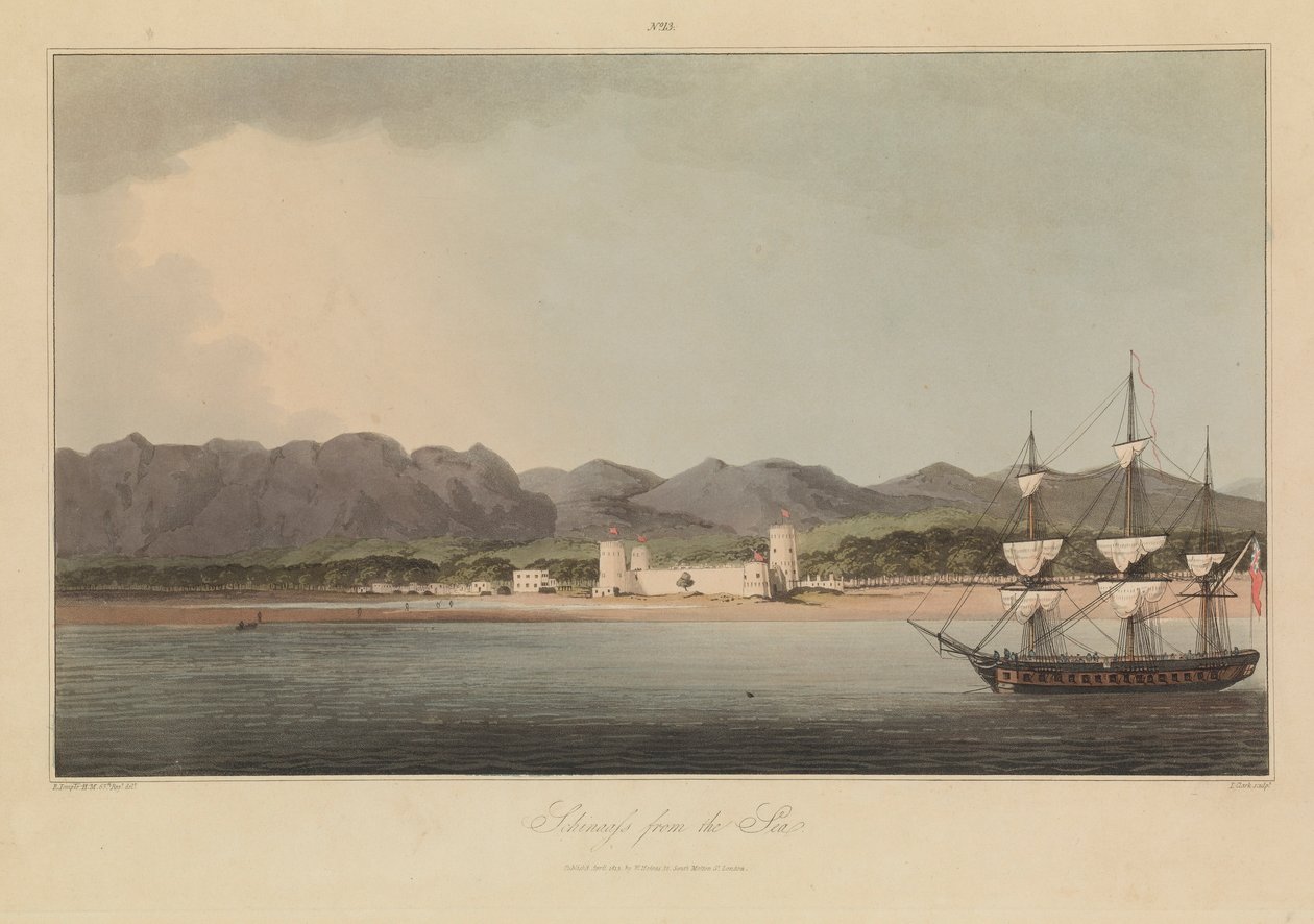 Dieciséis vistas de las planicies en las fuerzas del Golfo Pérsico contra los piratas árabes de R. (after) Temple