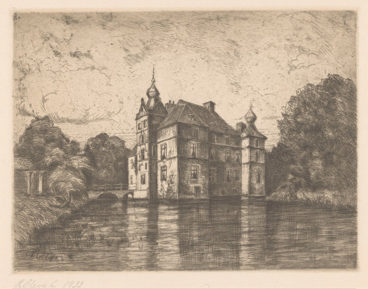 Kasteel De Cannenburgh (título original del objeto) de R. Cleve (signed by artist)