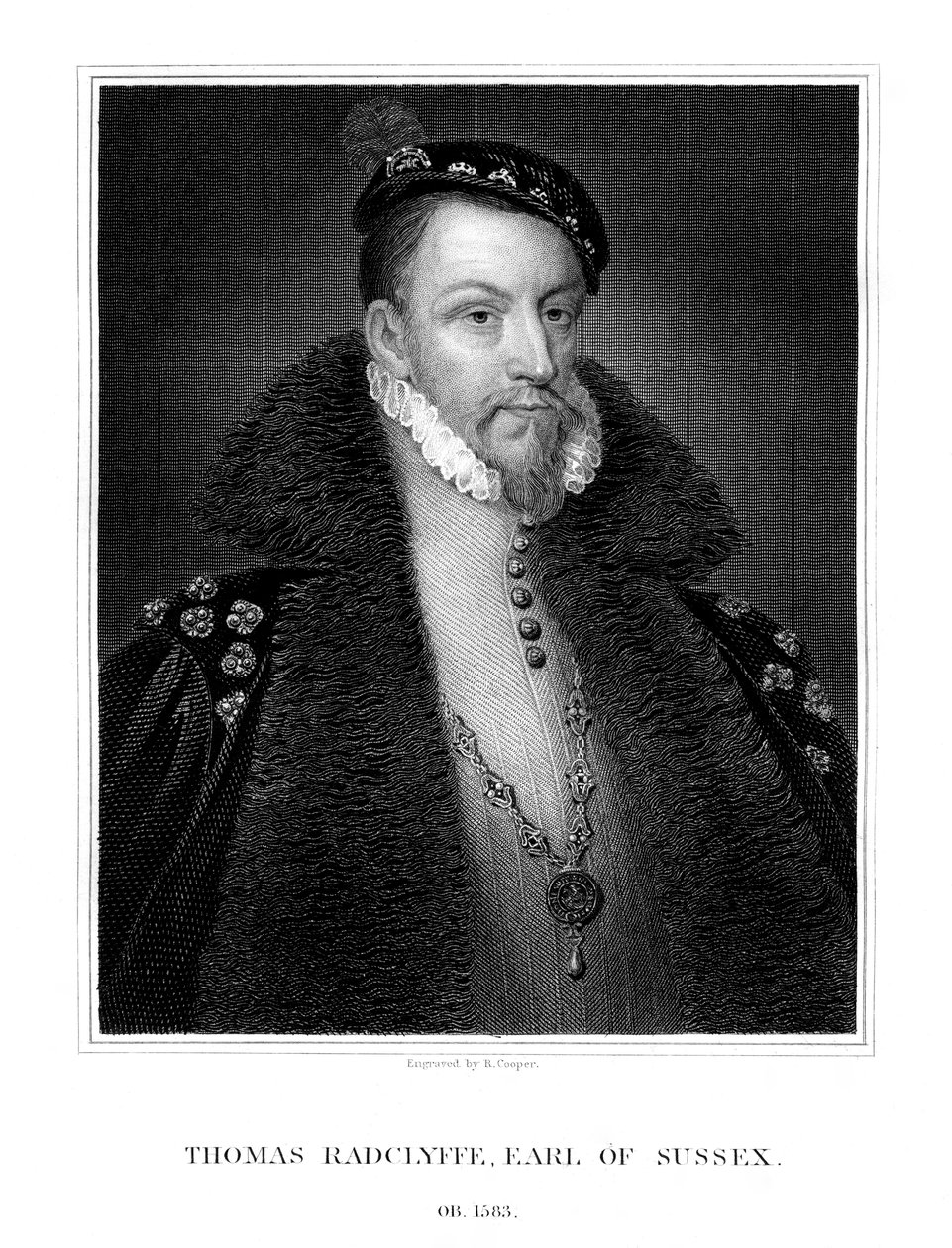 Thomas Radclyffe, 3er Conde de Sussex, Lord-Lugarteniente de Irlanda, 1823 de R. Cooper