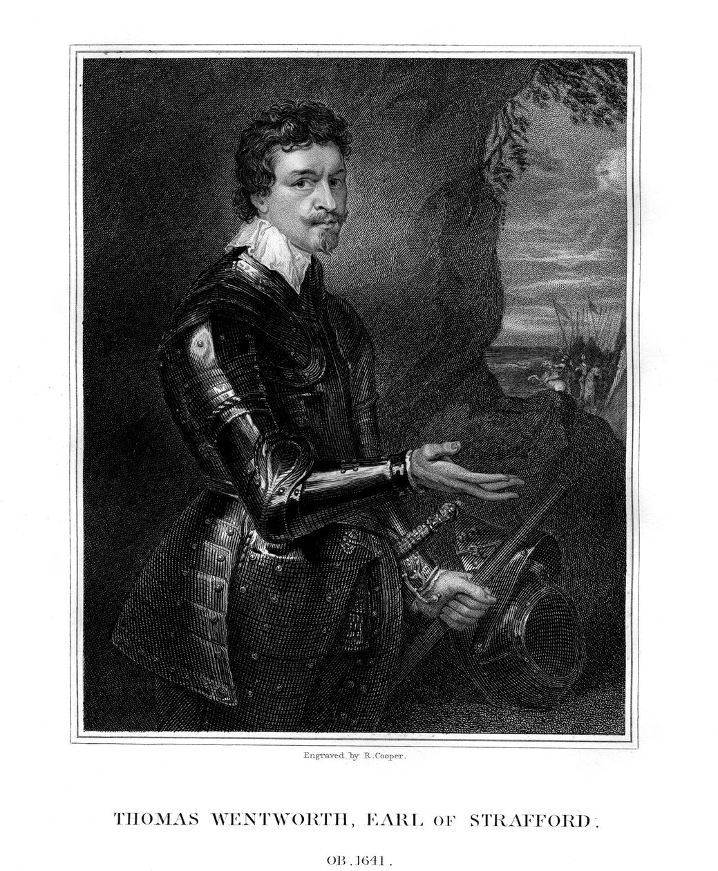 Thomas Wentworth, 1er Conde de Strafford, estadista inglés, 1823 de R. Cooper