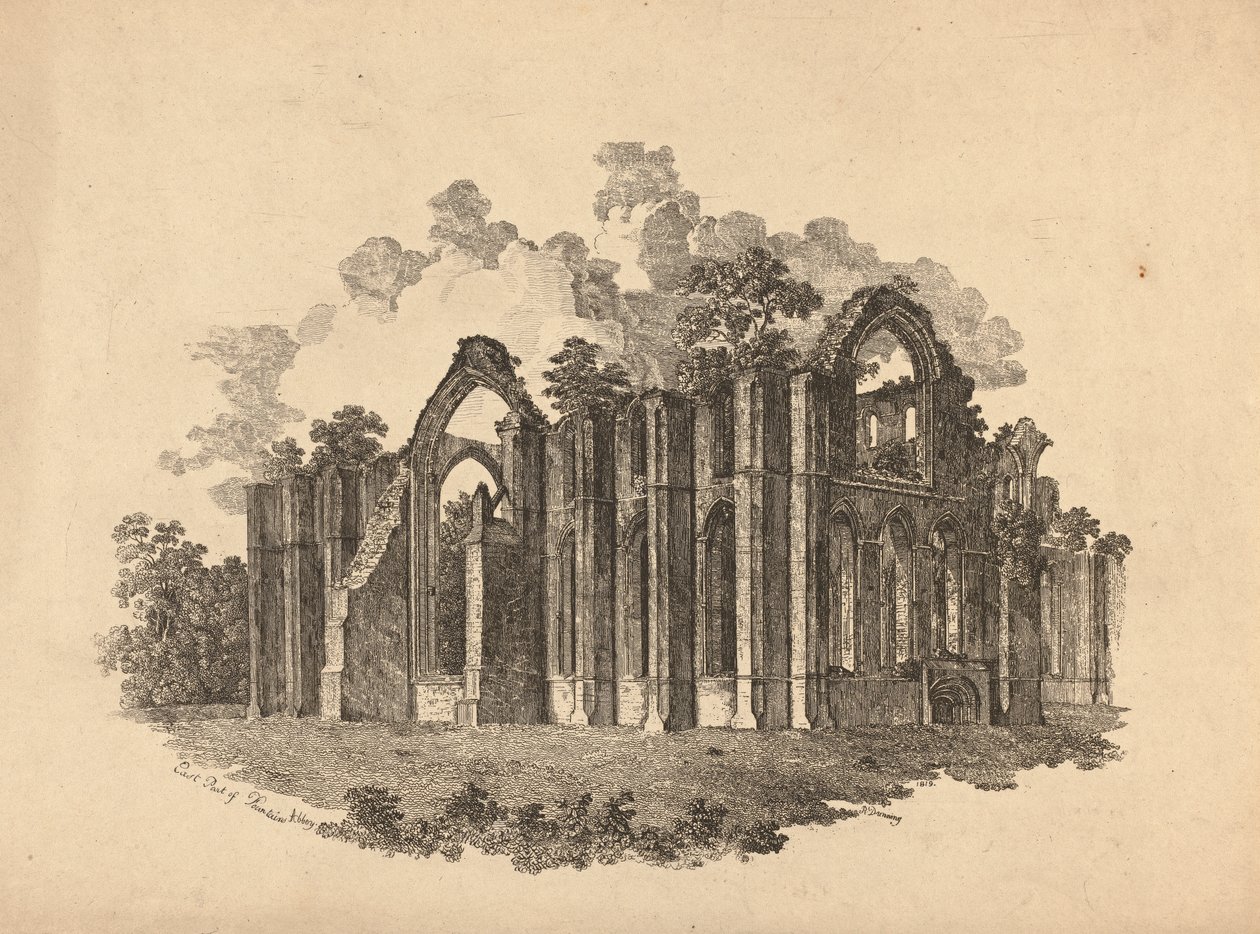 Parte Este de Fountains Abbey de R. Dunning