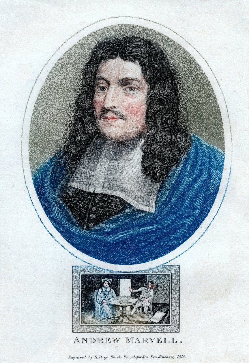 Andrew Marvell, poeta metafísico inglés, 1815 de R. Page