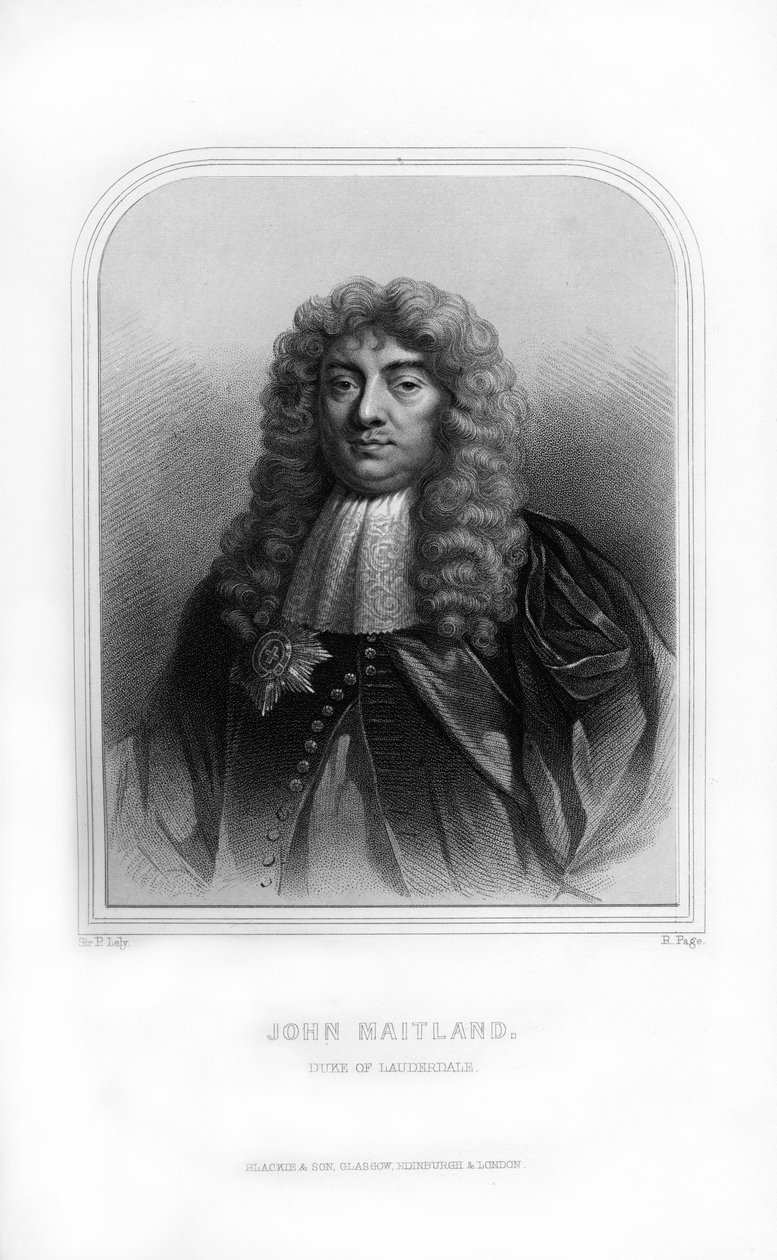 John Maitland, 1er Duque de Lauderdale, político escocés, 1870 de R. Page