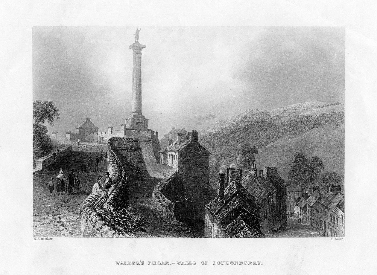 Pilar de Walkers, Londonderry, Irlanda del Norte de R. Wallis