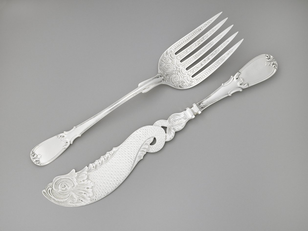 Tenedor y cuchillo de pescado, c. 1835-1845 de R. and W. Wilson