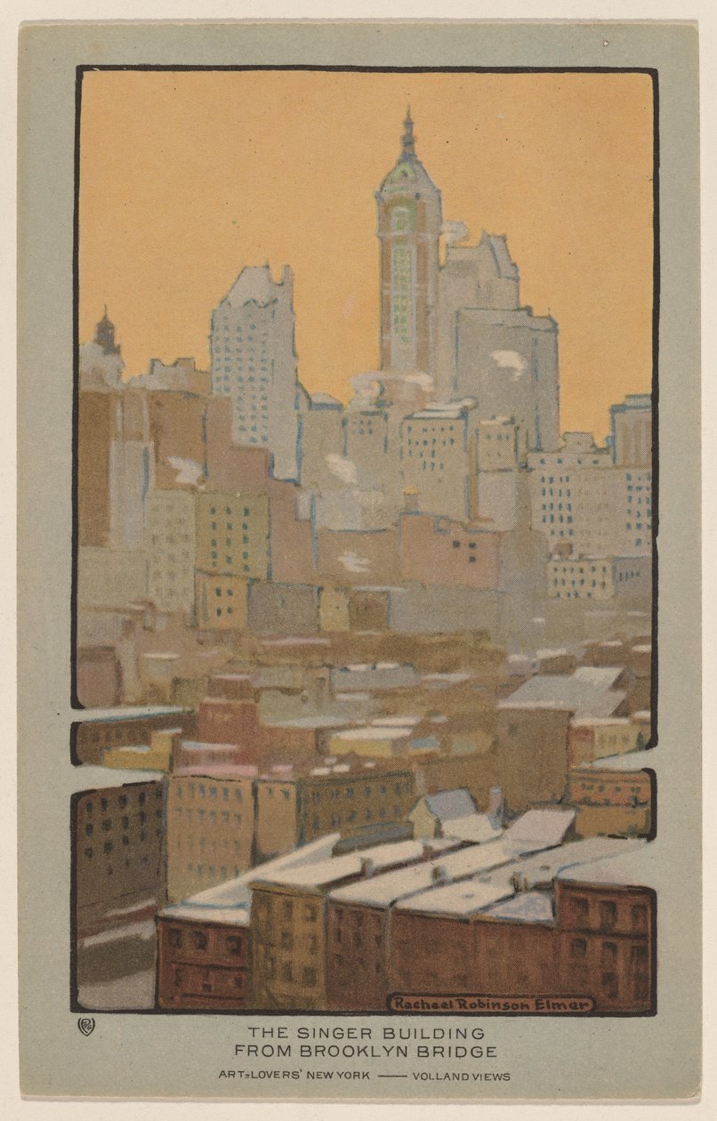 El Edificio Singer desde el Puente de Brooklyn de Rachael Robinson Elmer