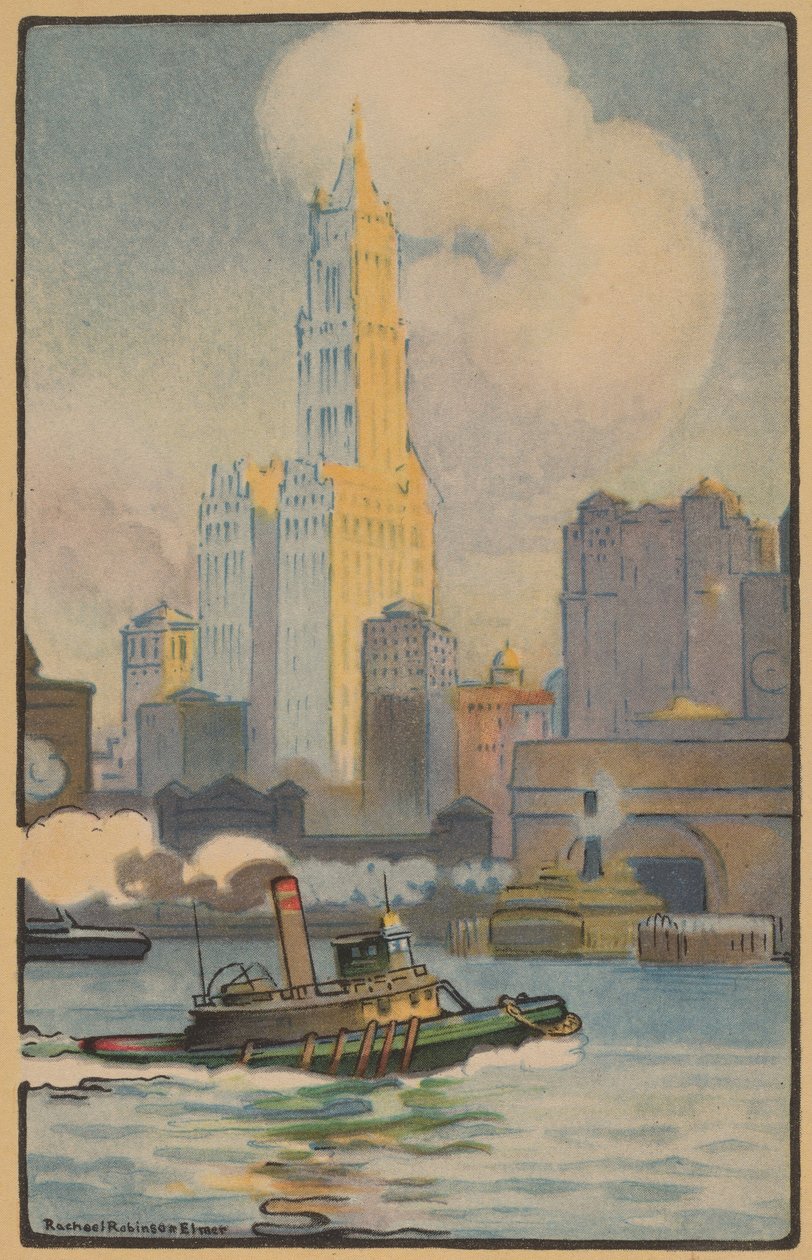 El Edificio Woolworth desde el Ferry, 1914 de Rachael Robinson Elmer