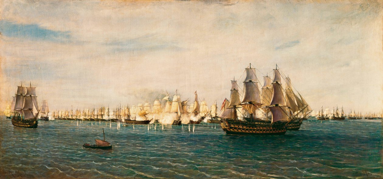 La batalla de Trafalgar, 21 de octubre de 1805 de Rafael Monleon y Torres