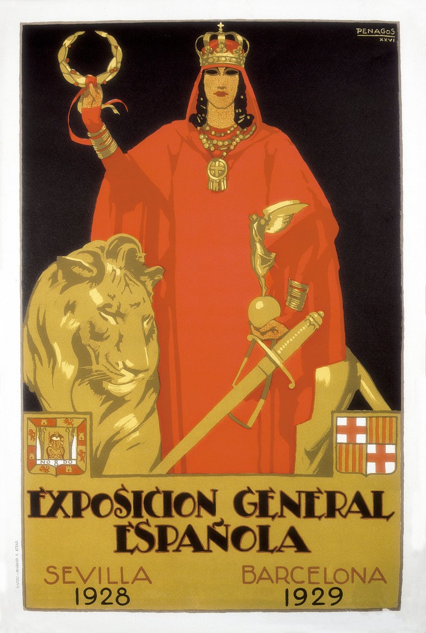 Exposicion General Espanola, Sevilla 1928 - Barcelona 1929 (poster) de Rafael de Penagos
