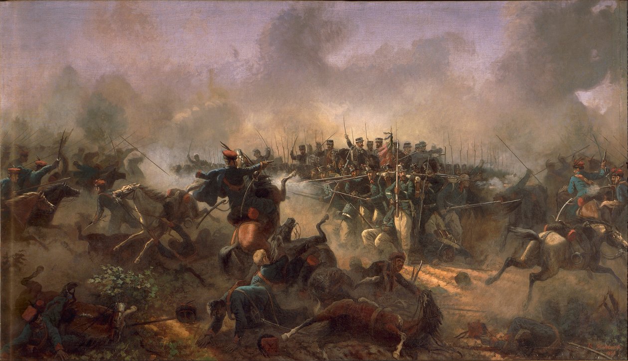Tercera Guerra de la Independencia, el príncipe Umberto en la plaza de Villafranca, 24 de junio de 1866 por Raffaele Pontremoli de Raffaele Pontremoli
