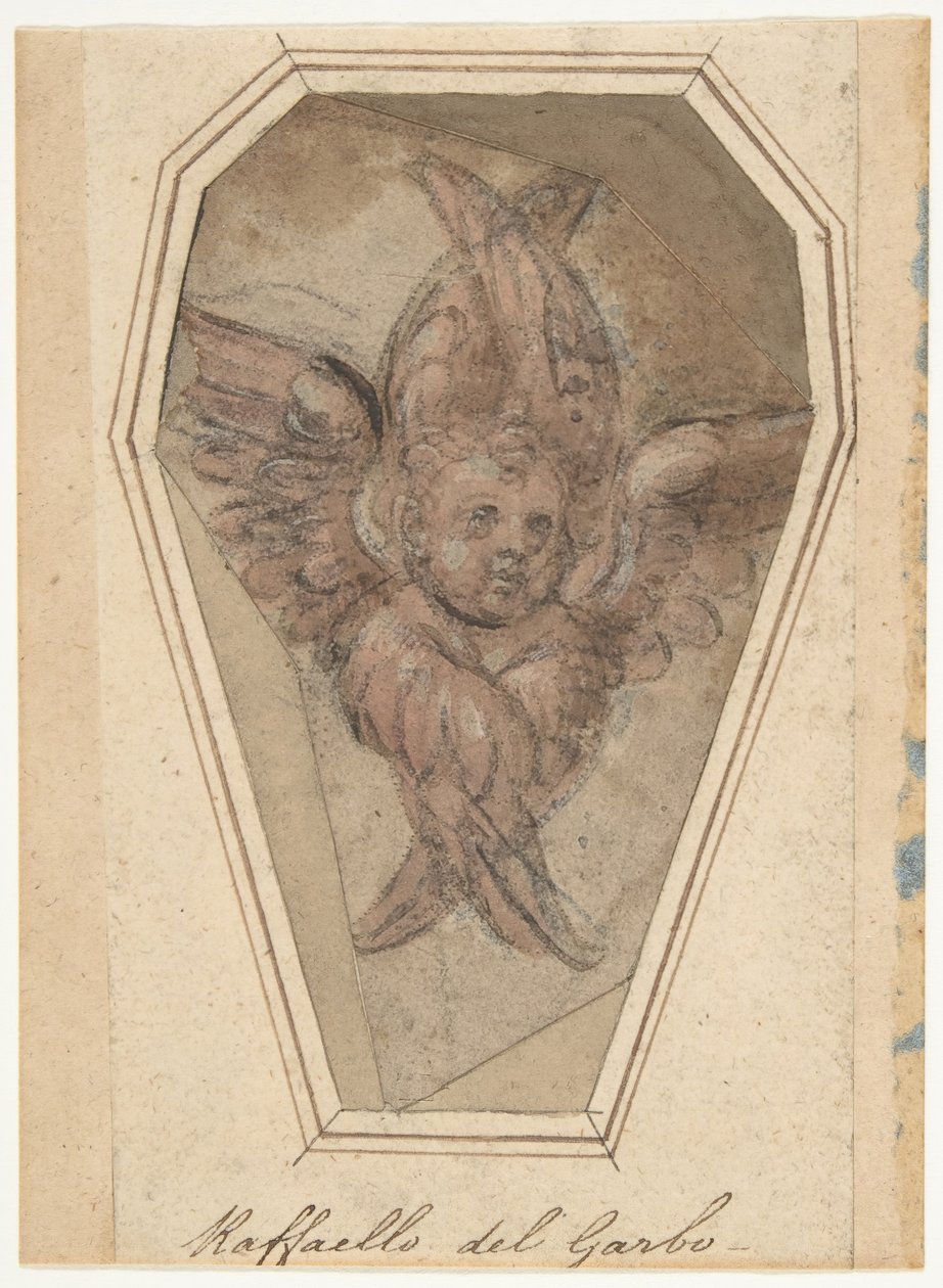 Un serafín, boceto para un bordado, 1466-1524 de Raffaellino del Garbo