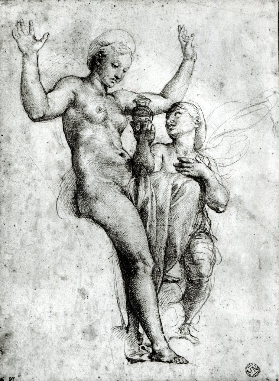 Psique presentando a Venus con agua del Estigia, 1517 de Raffaello Sanzio Raphael