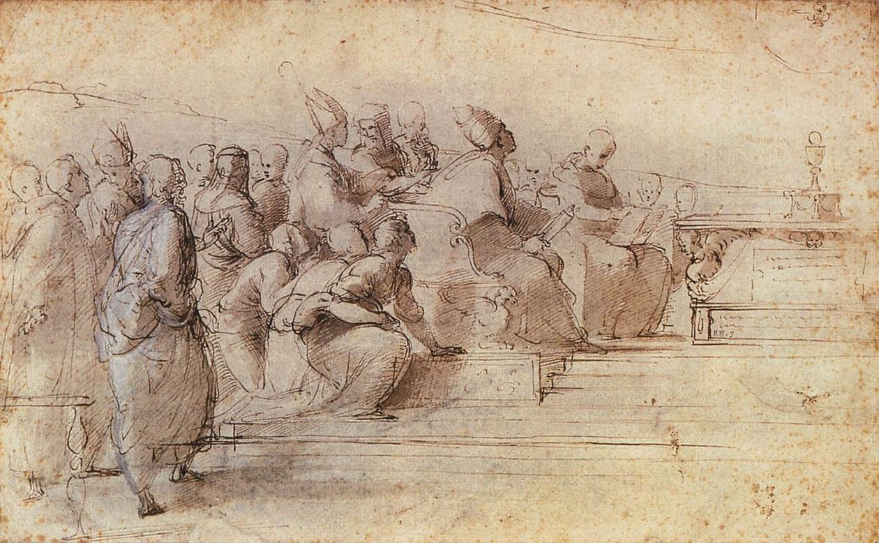 Estudio para la Disputa de Raffaello Sanzio Raphael