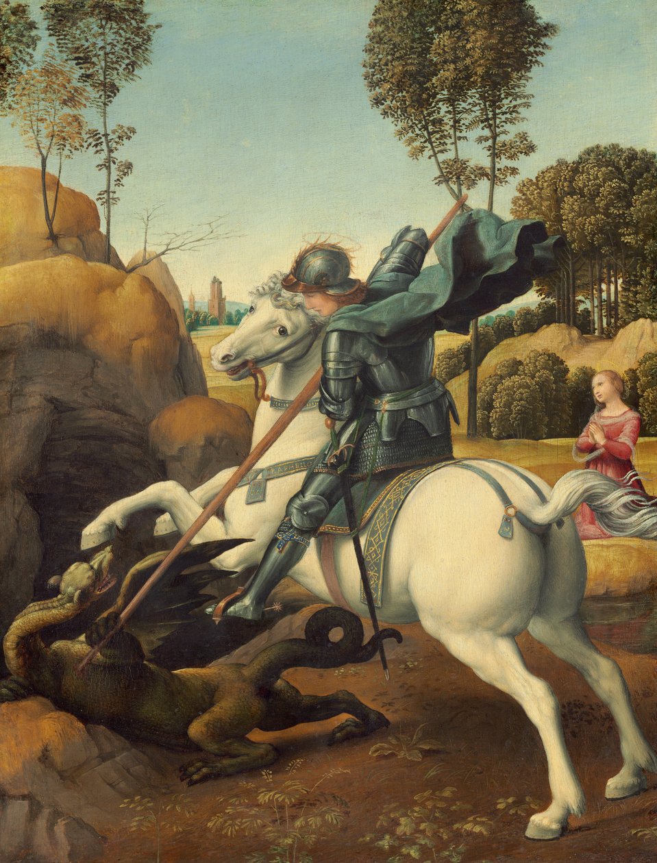 San Jorge y el dragón de Raffaello Sanzio Raphael