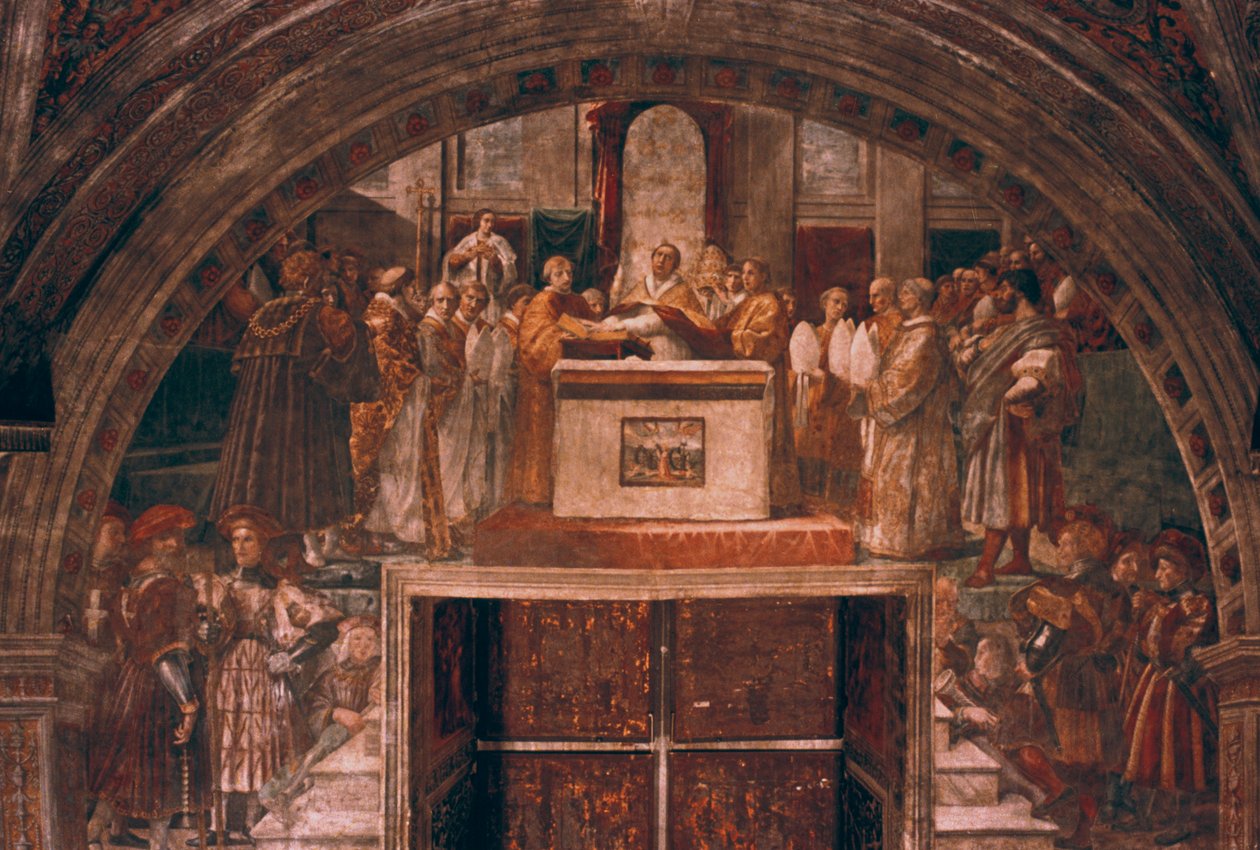 Justificación de León III, 1514 de Raffaello Sanzio Raphael