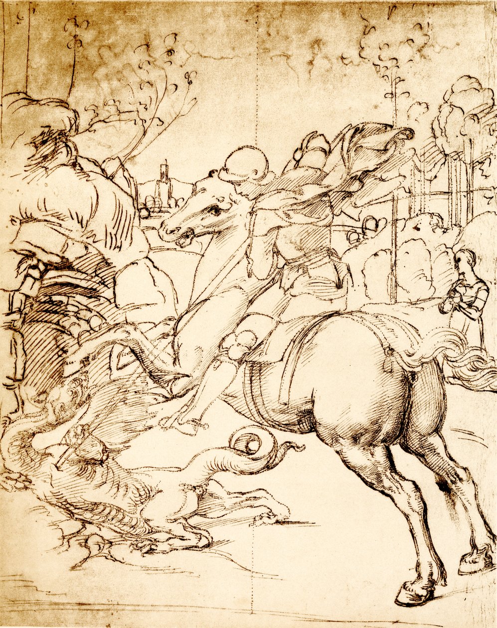 San Jorge matando al dragón de Raffaello Sanzio Raphael
