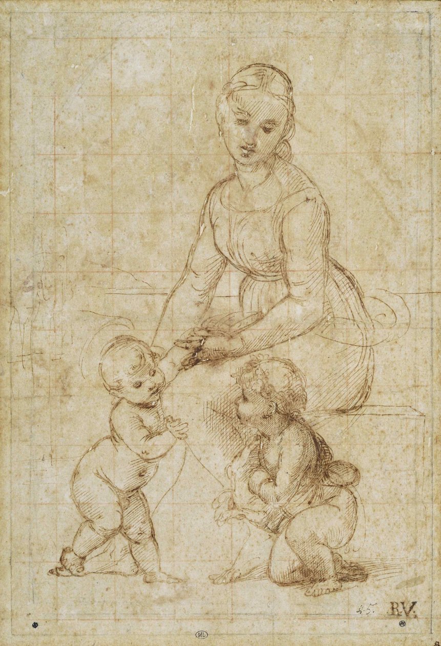 Estudio para La bella jardinera, ca. 1506-1507 de Raffaello Sanzio Raphael
