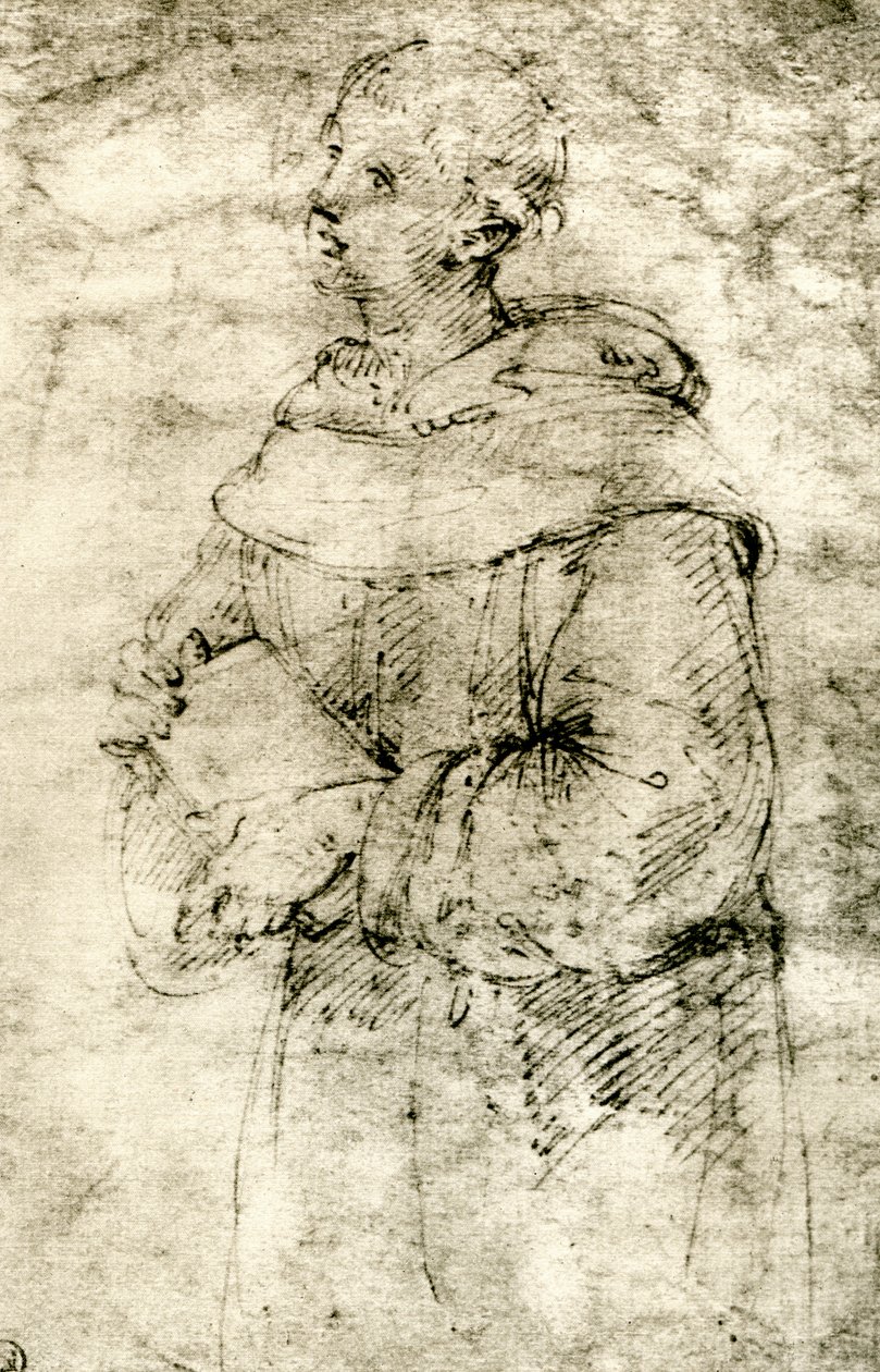 Estudio de un monje de Raffaello Sanzio Raphael