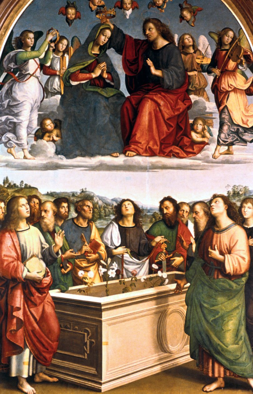 La coronación de la Virgen, Altar de Oddi, 1502-1503 de Raffaello Sanzio Raphael