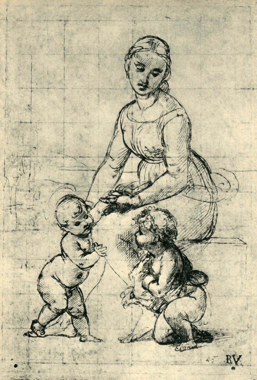 La Madonna, el Niño Jesús y San Juan de Raffaello Sanzio Raphael