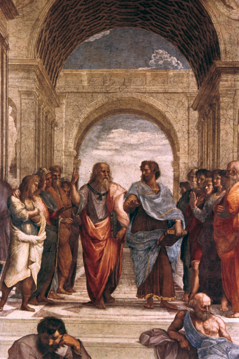 La escuela de Atenas, (detalle) de Platón y Aristóteles, 1508-1511 de Raffaello Sanzio Raphael