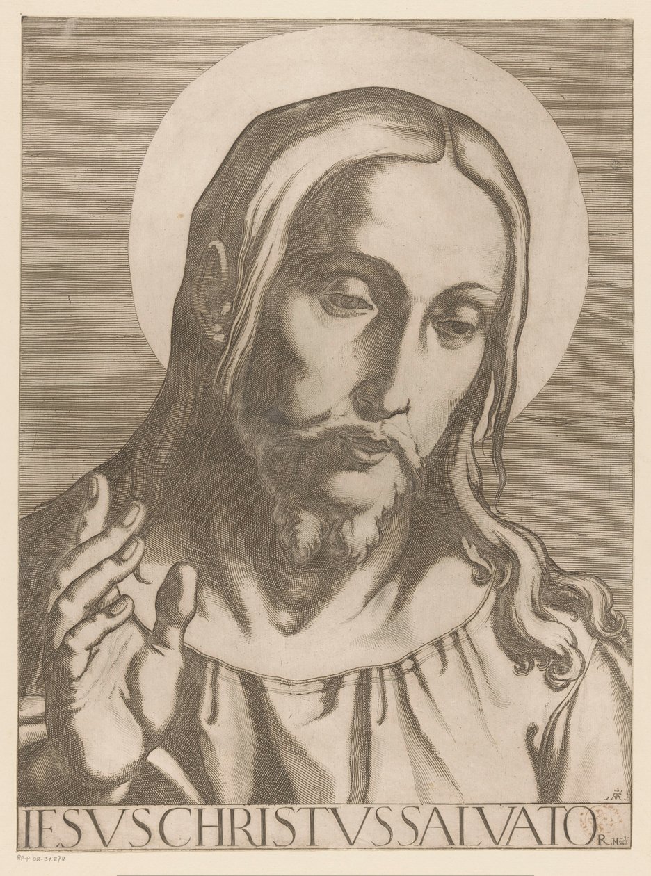 Cristo Jesucristo Salvator Mudi (título sobre el objeto) Cristo, María en de twaalf apostelen (título de la serie) El Sagrado Colegio Apostólico (título de la serie) de Raffaello Schiaminossi