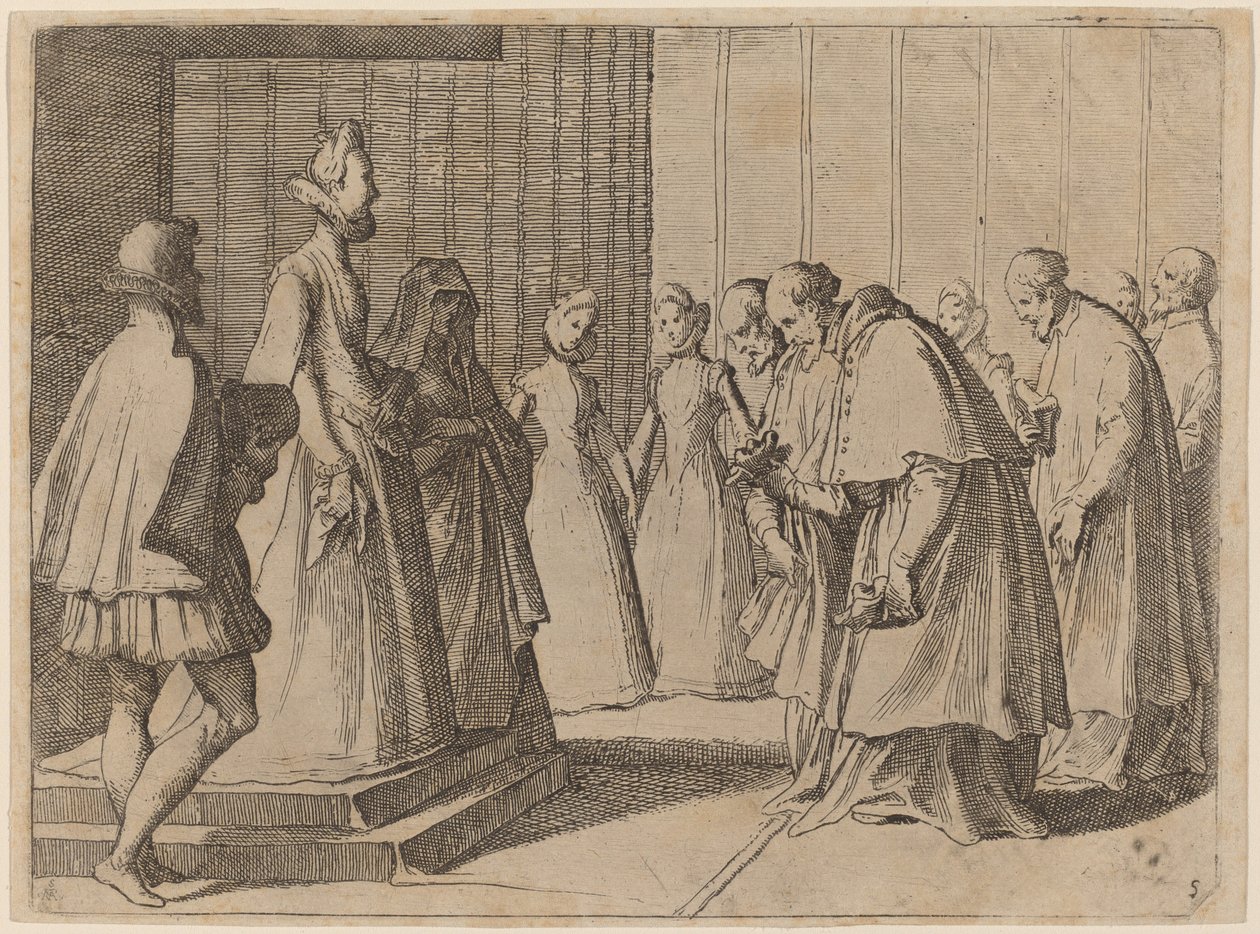 Margarita de Austria Recibiendo el Homenaje de Cardenales y Prelados de Raffaello Schiaminossi